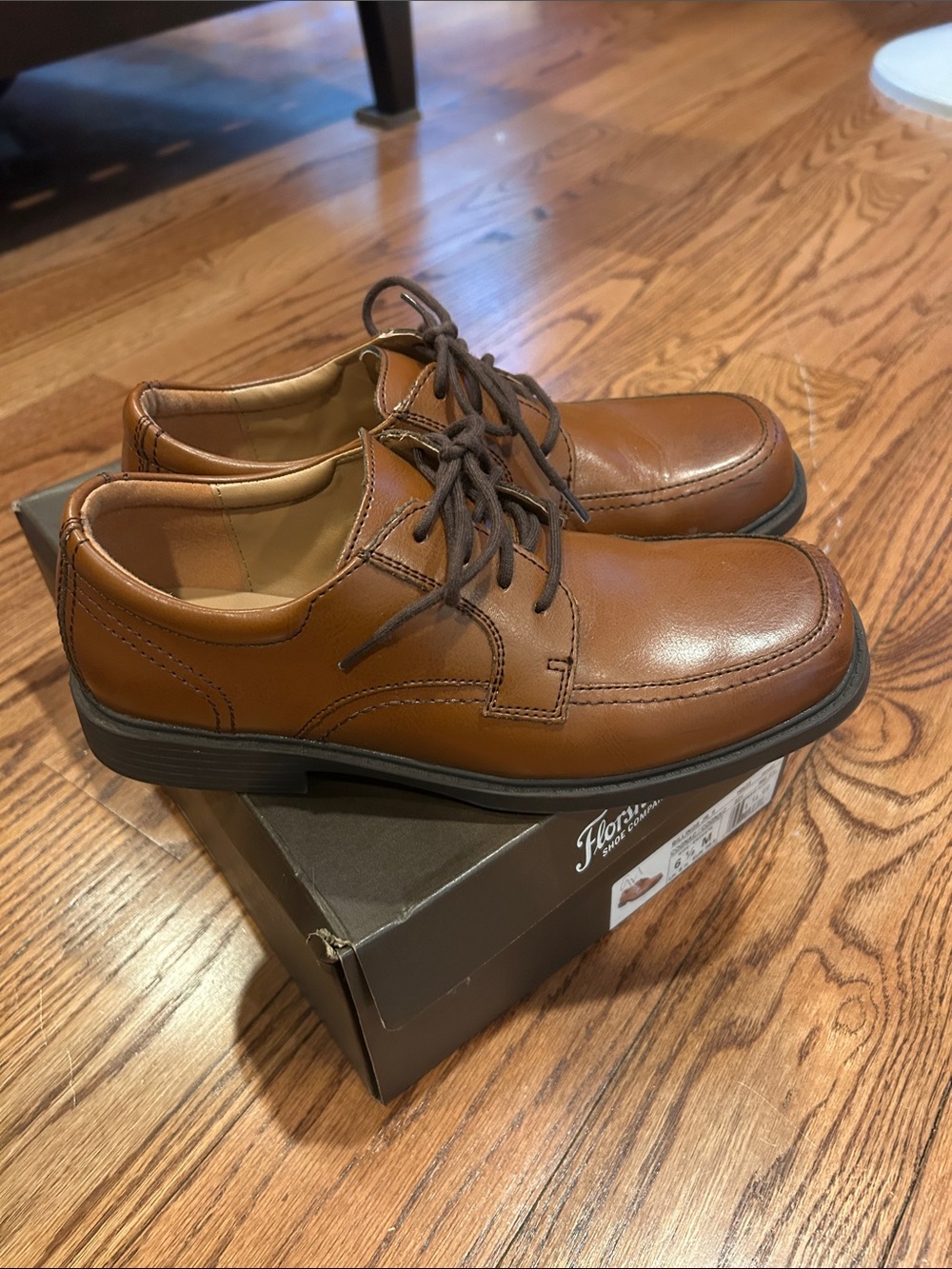 Florsheim Boys' Tan Leather Lace-Up Dress Shoes